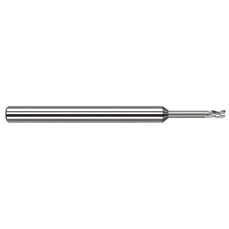 Harvey Tool 0.0350 in. .9 mm Cutter dia. x 0.0520 in. x 1/4 in. Reach Carbide Square End Mill, 3 Flutes 934835